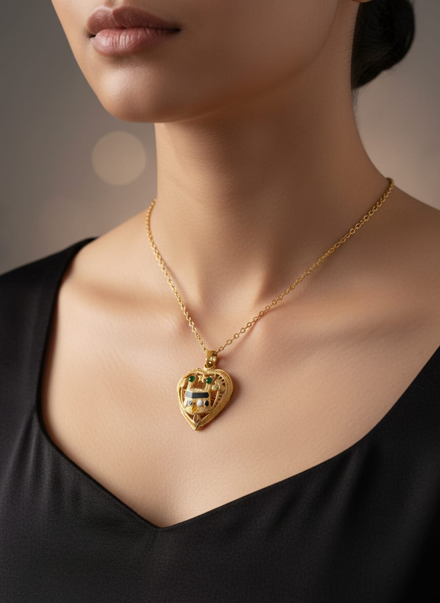 21K Gold Vintage Heart Pendant – 5.06g