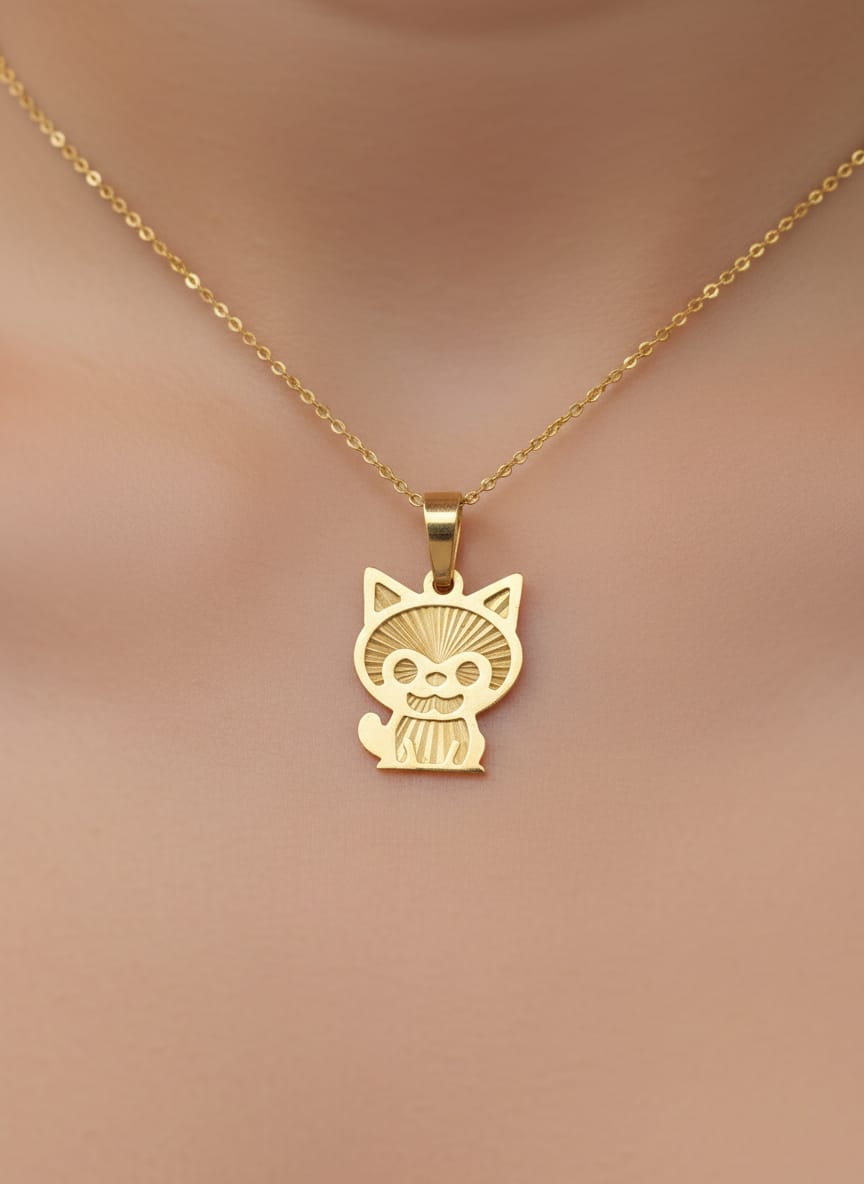 21K Gold Cute Cat Pendant – 1.07g