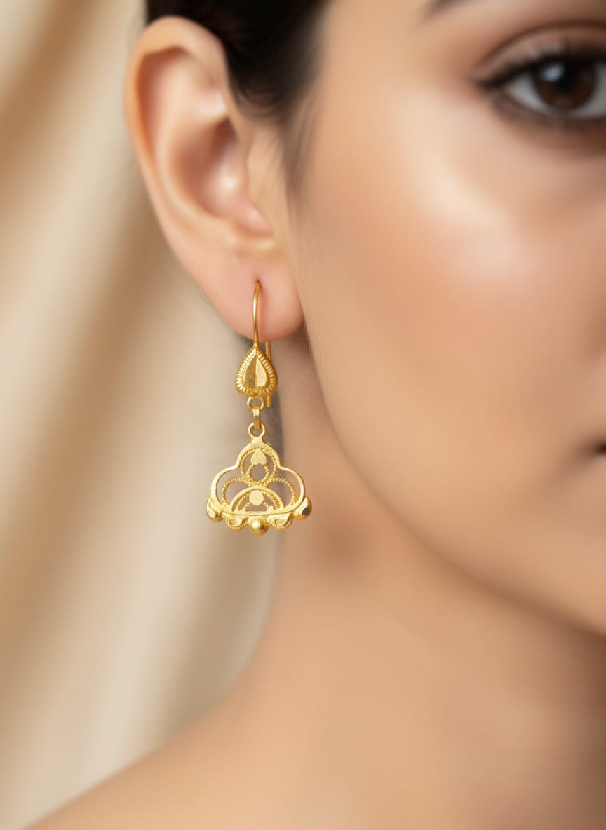22 Karat Gold Traditional Drop Earrings – 3.53g