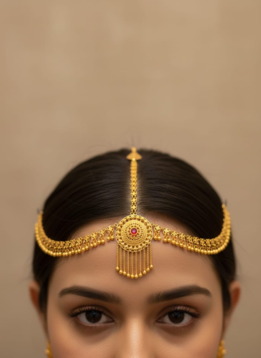 21 Karat Gold Bridal Chain Mufruq – 23.61g