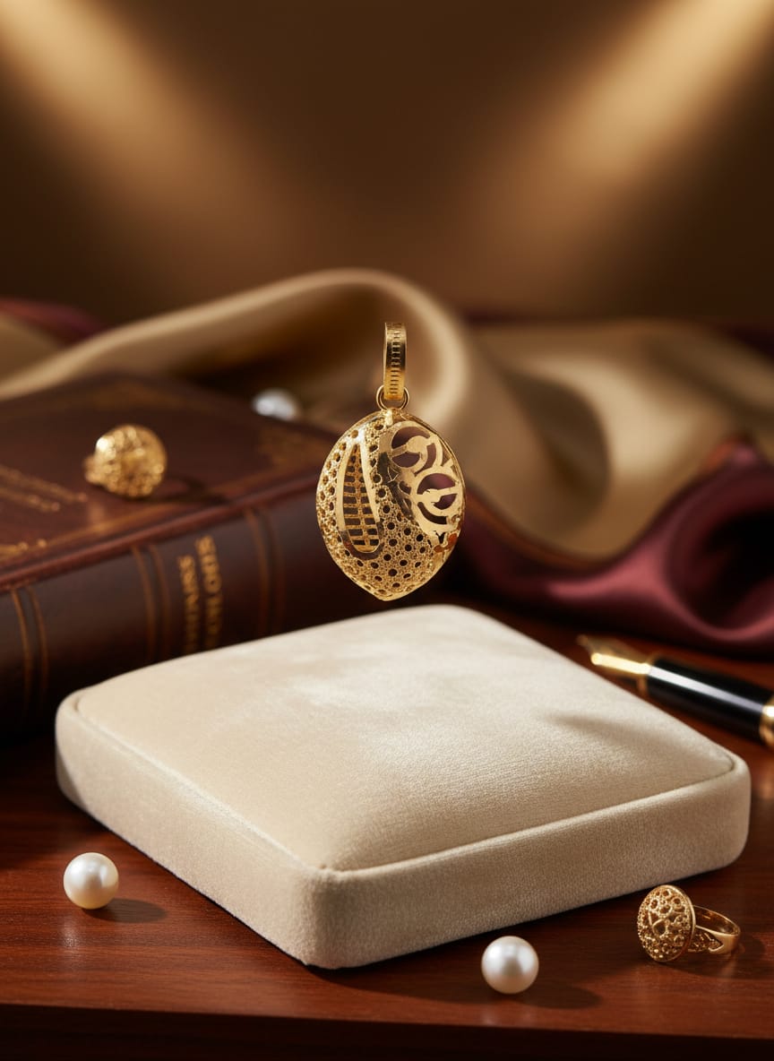 21K Gold Elegant Oval Pendant – 2.67g