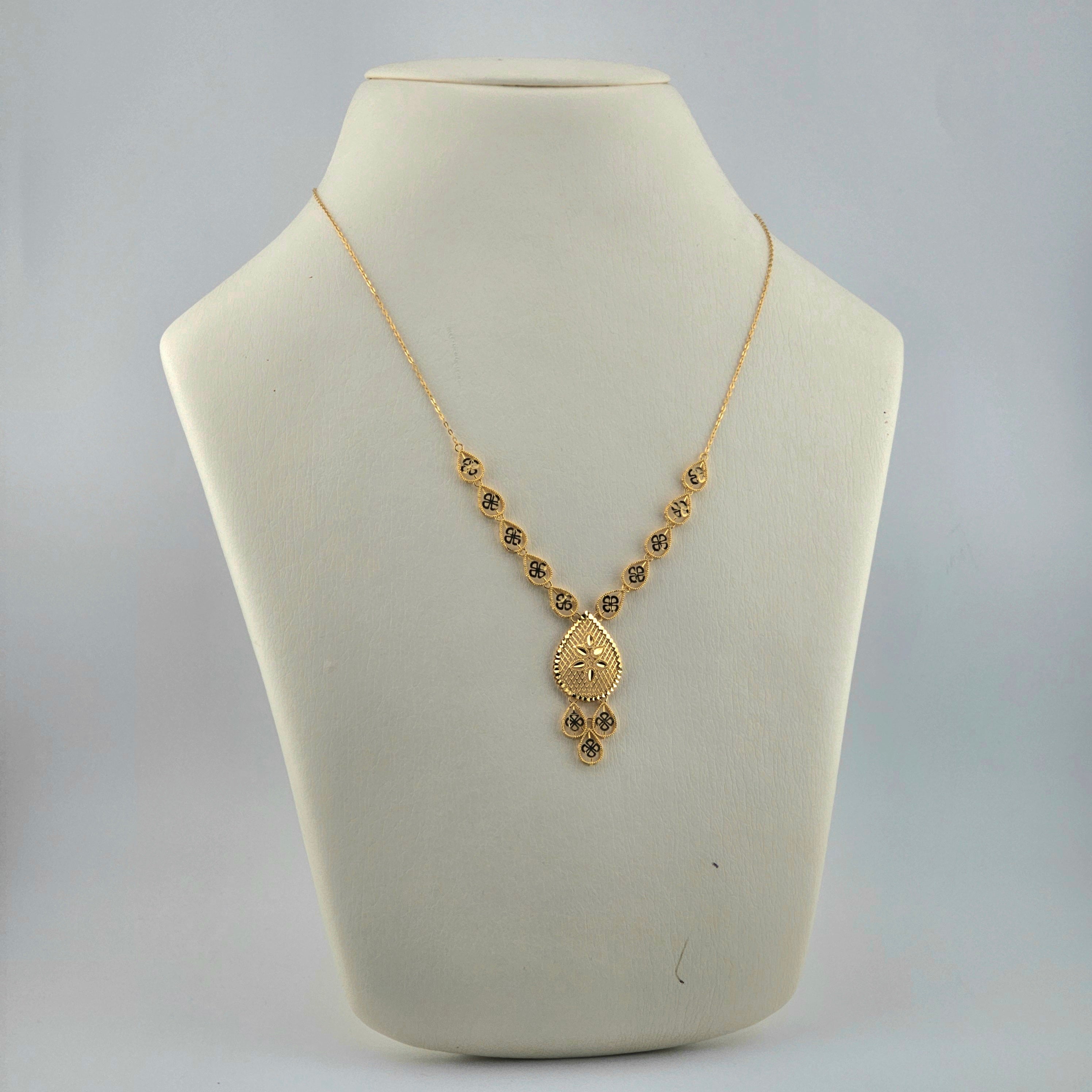 قلادة من الذهب عيار 21 قيراطًا على شكل دمعة - 7.15 جرام