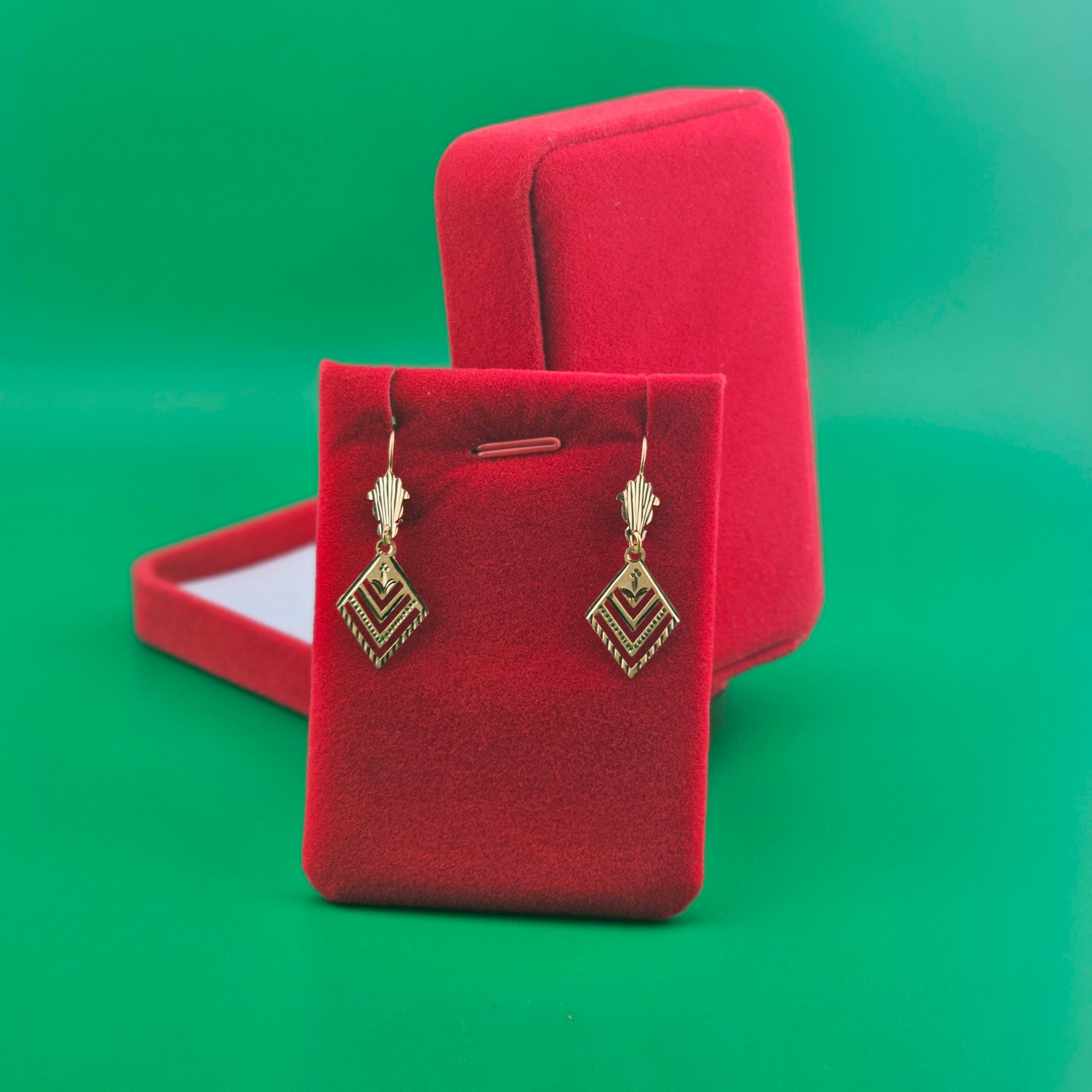 21Karat Gold Art Deco Drop Earrings – 1.55g