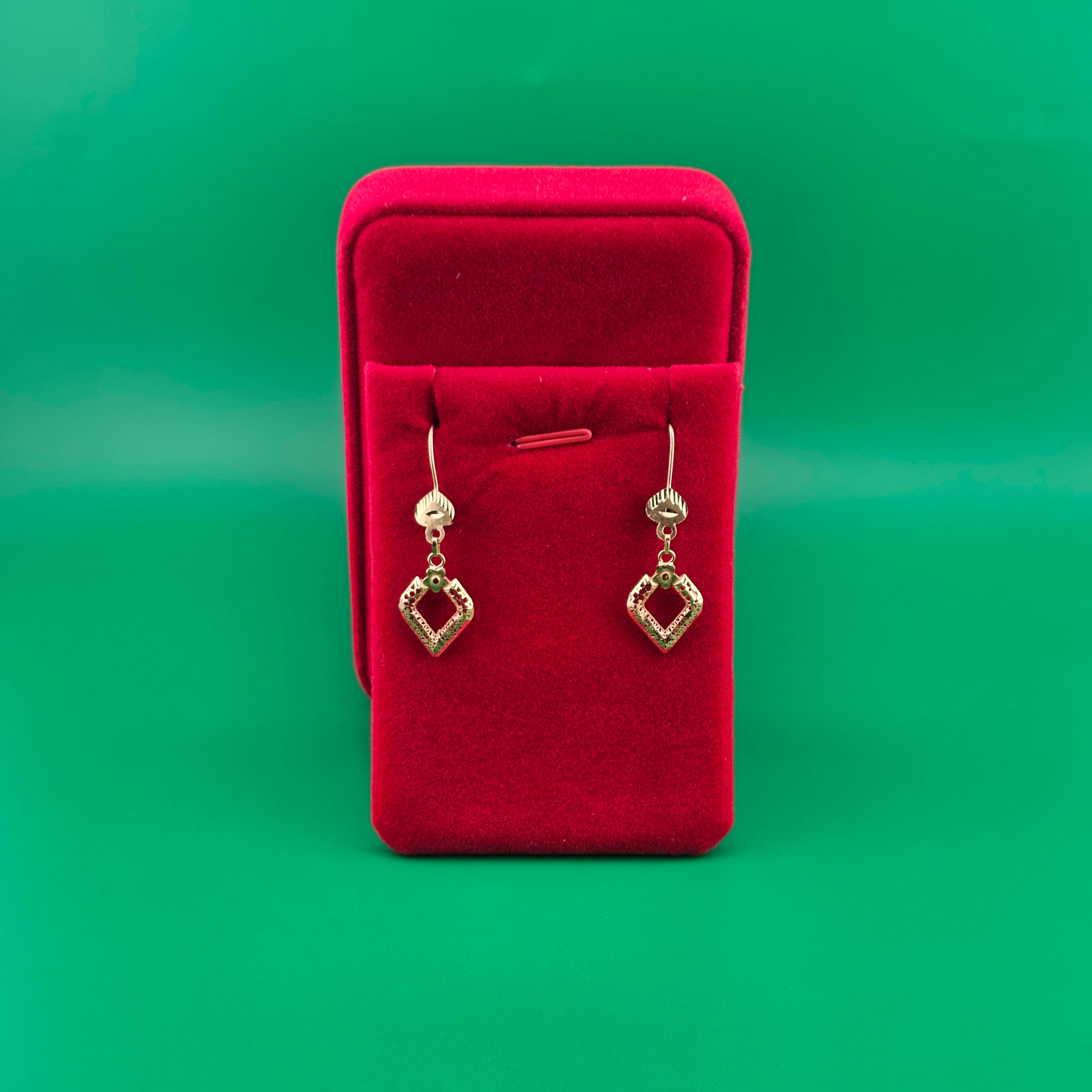 21Karat Gold Geometric Drop Earrings – 2.62g