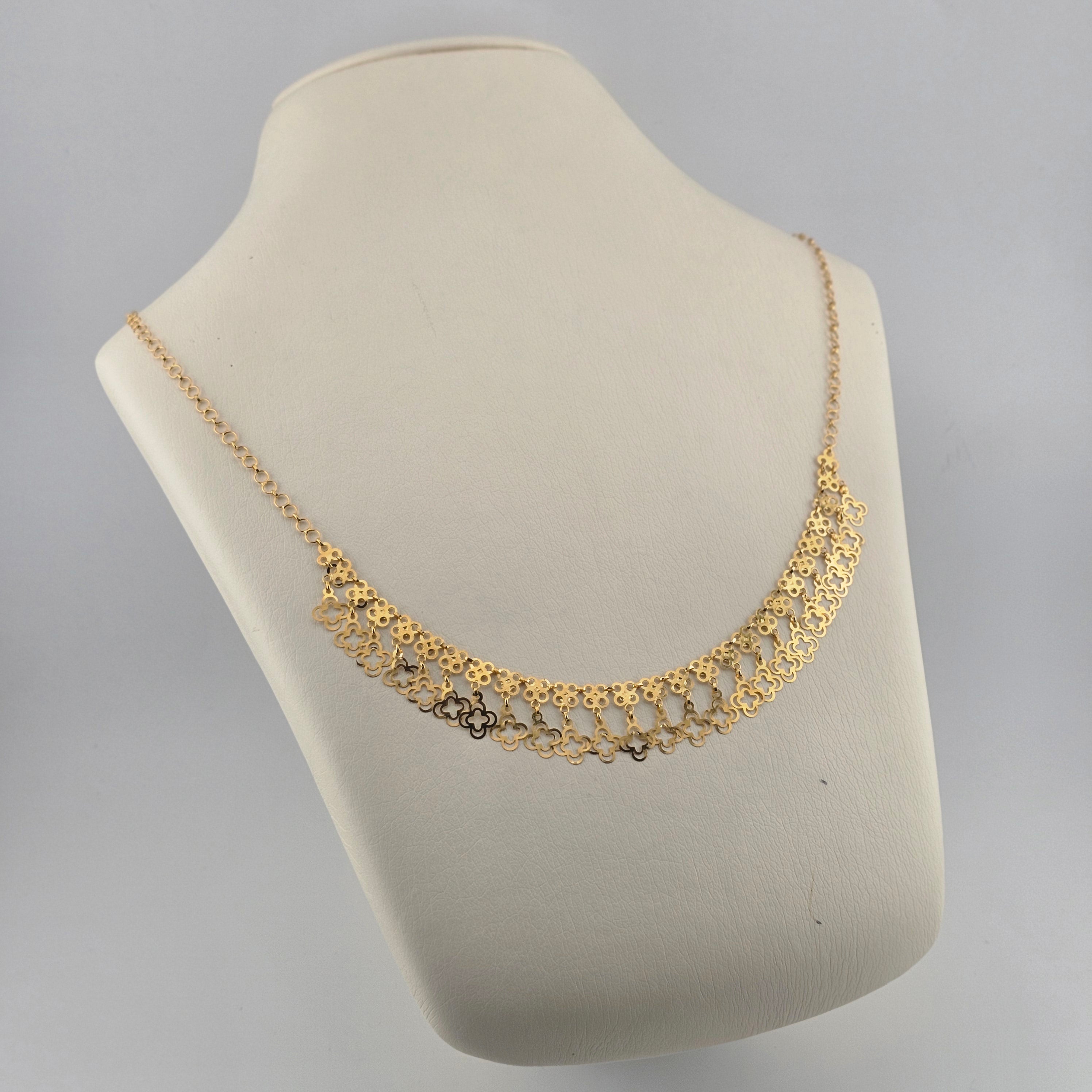 قلادة من الذهب عيار 21 قيراطًا بتصميم زهرة البرسيم - 6.8 غرام