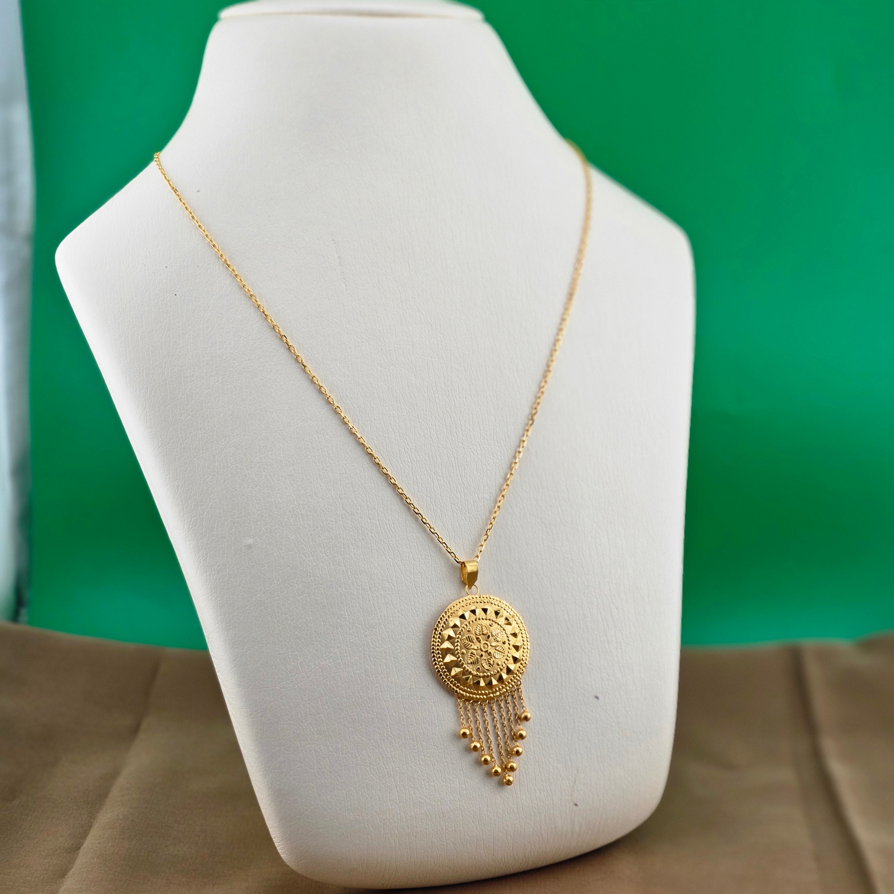 21Karat Gold Sunray Cascade Pendant – 3.8g