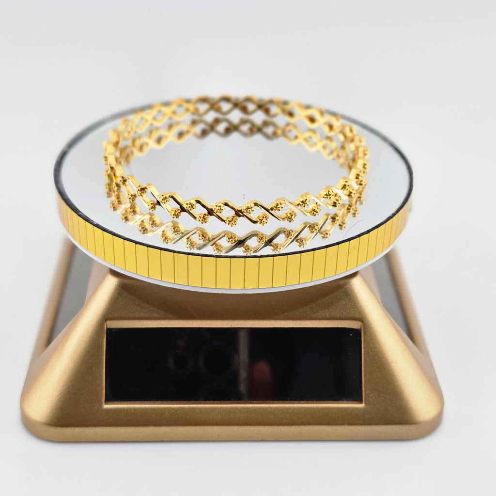 21Karat Gold Diamond-Cut Chain Bangle – 13.04g