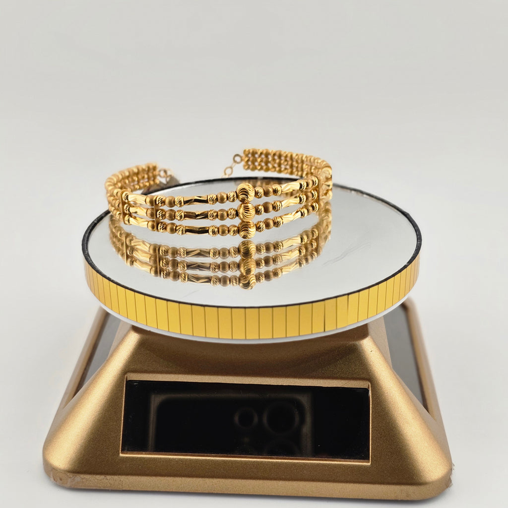 21Karat Gold Triple Strand Braided Bangle – 21.88g