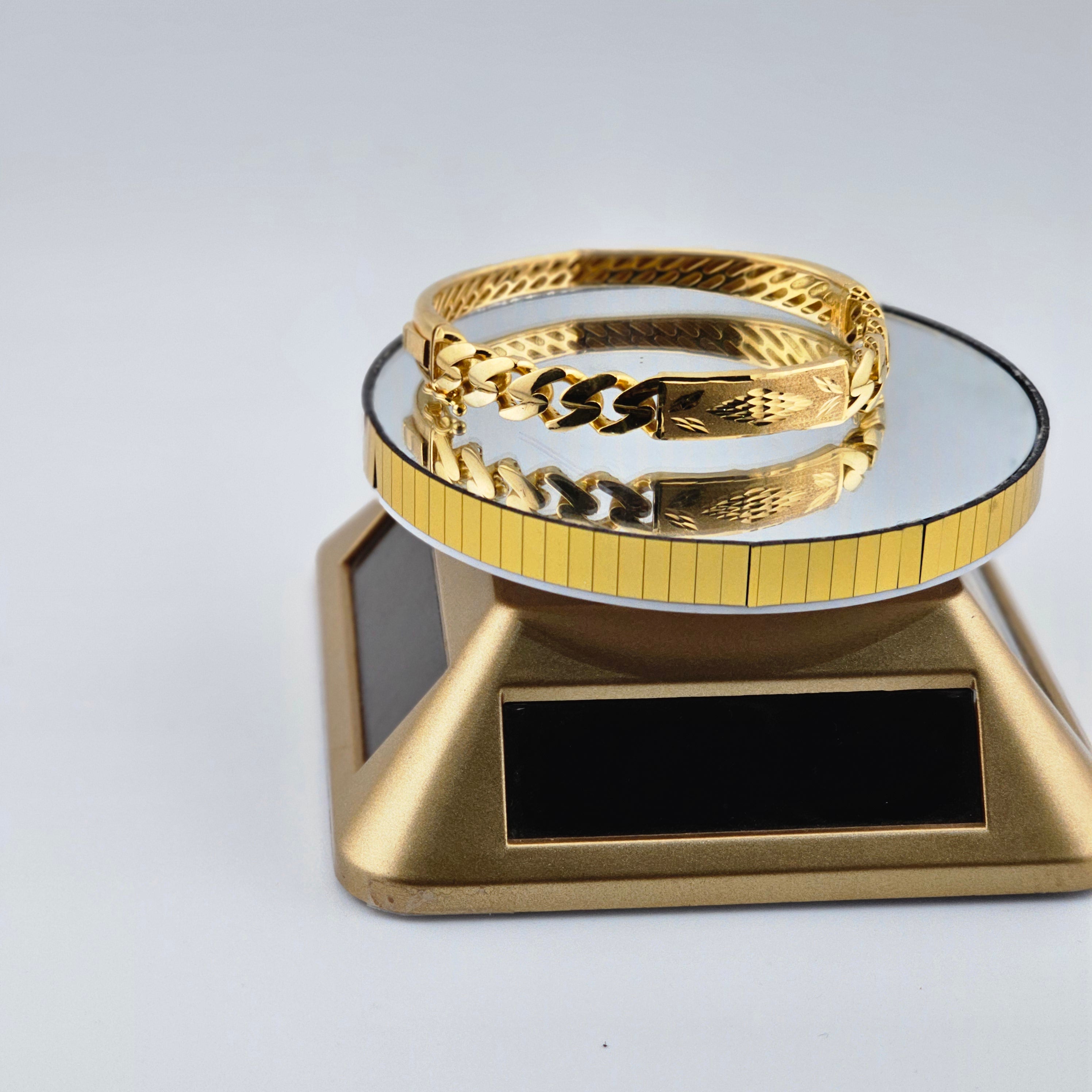 21Karat Gold Textured Double Bangle Set – 17.04g