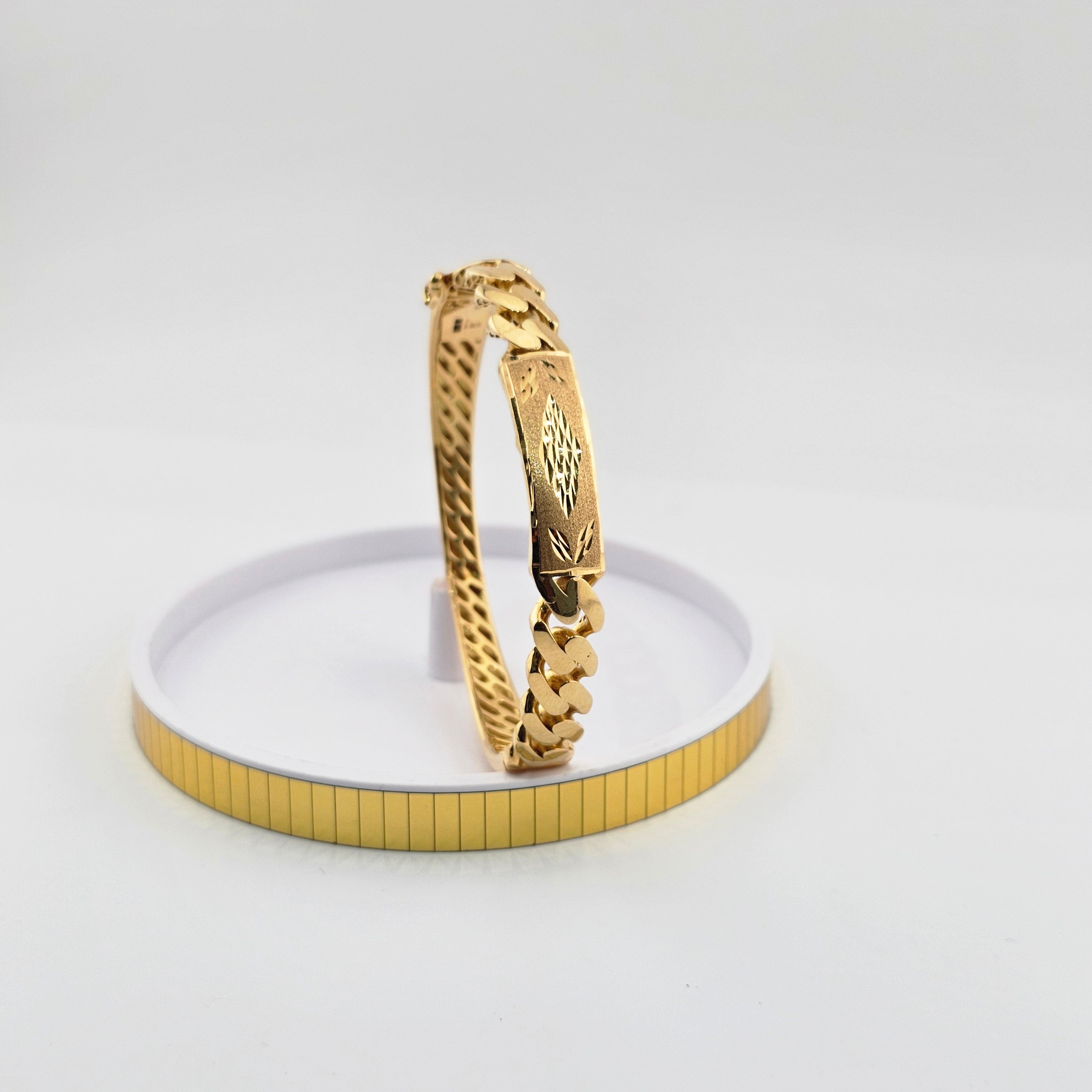 21Karat Gold Textured Double Bangle Set – 17.04g