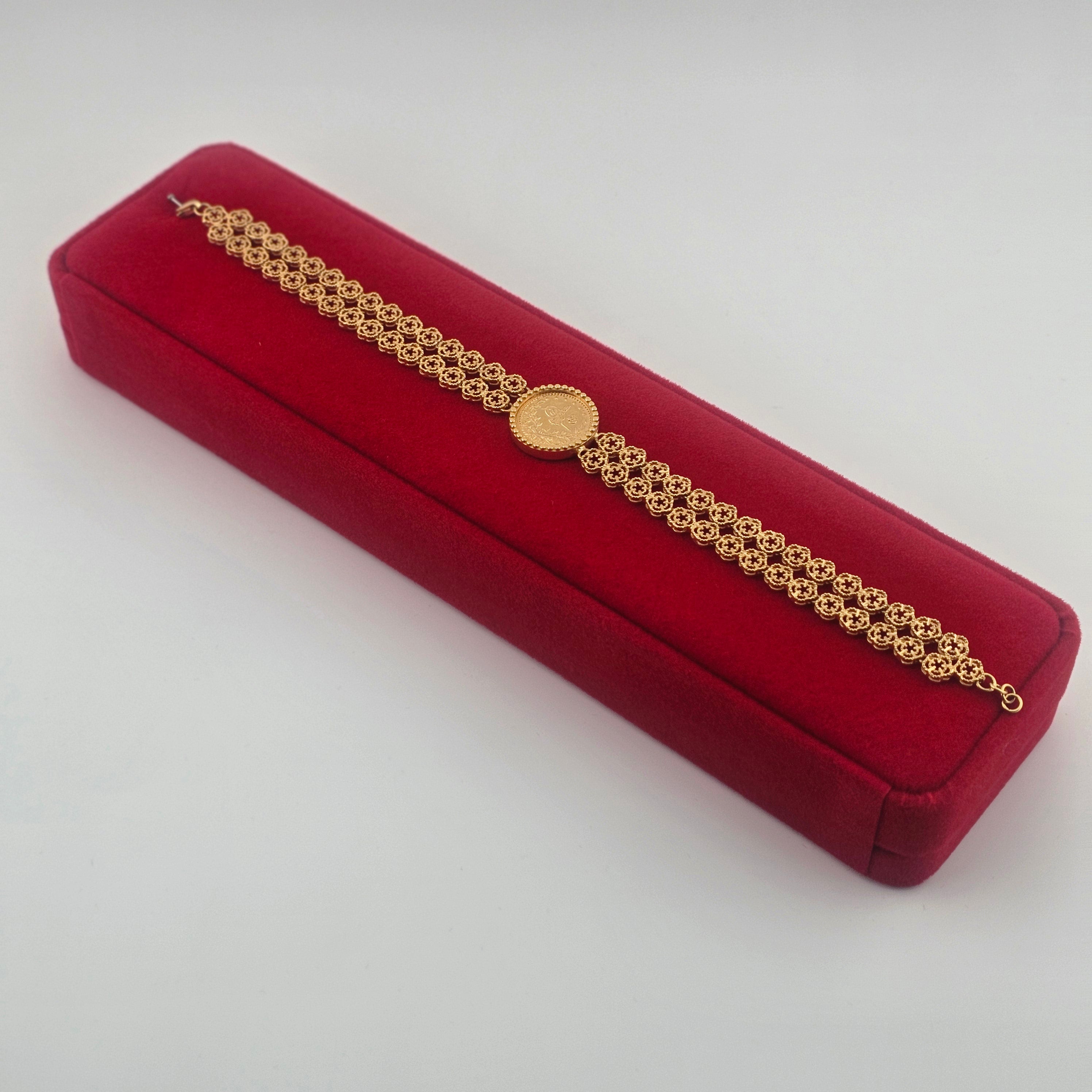 21 Karat Double-Row Filigree Bracelet – 13.81g