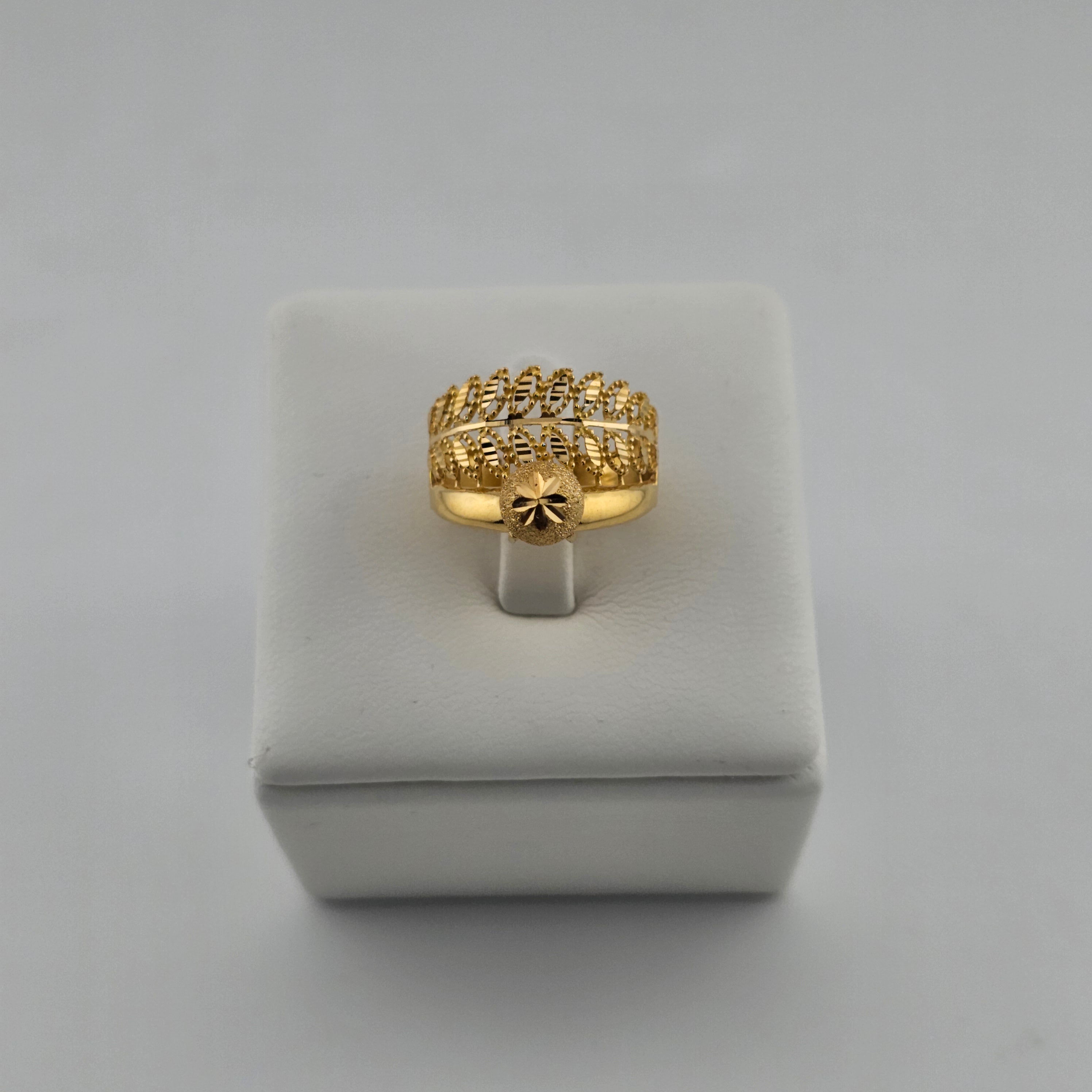 خاتم تاج ملكي من الذهب عيار 21 قيراطًا - 4.72 غرام