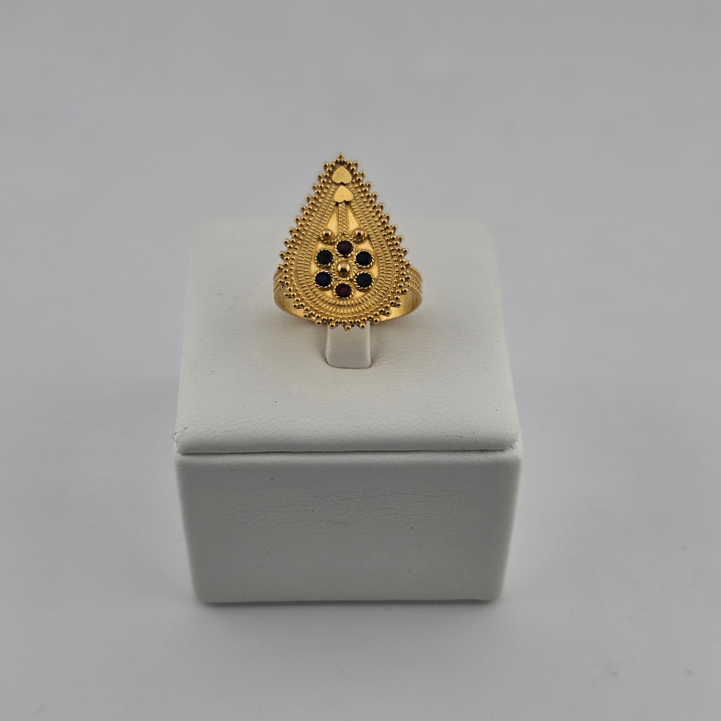 خاتم بتصميم دمعة تقليدي من الذهب عيار 21 قيراطًا - 5.51 غرام