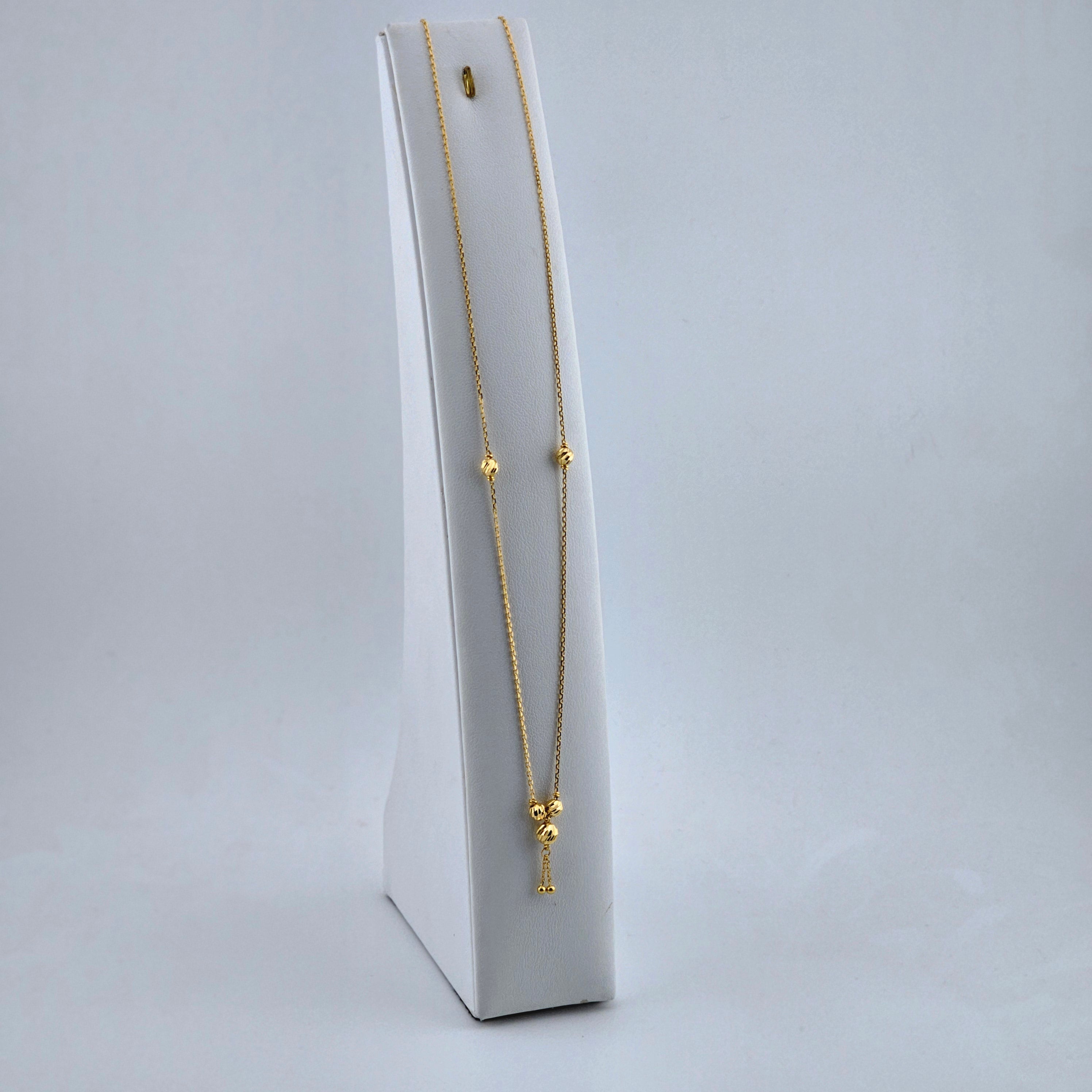 21 Karat Gold Minimal Beaded Chain Gold Necklace – 2.87g