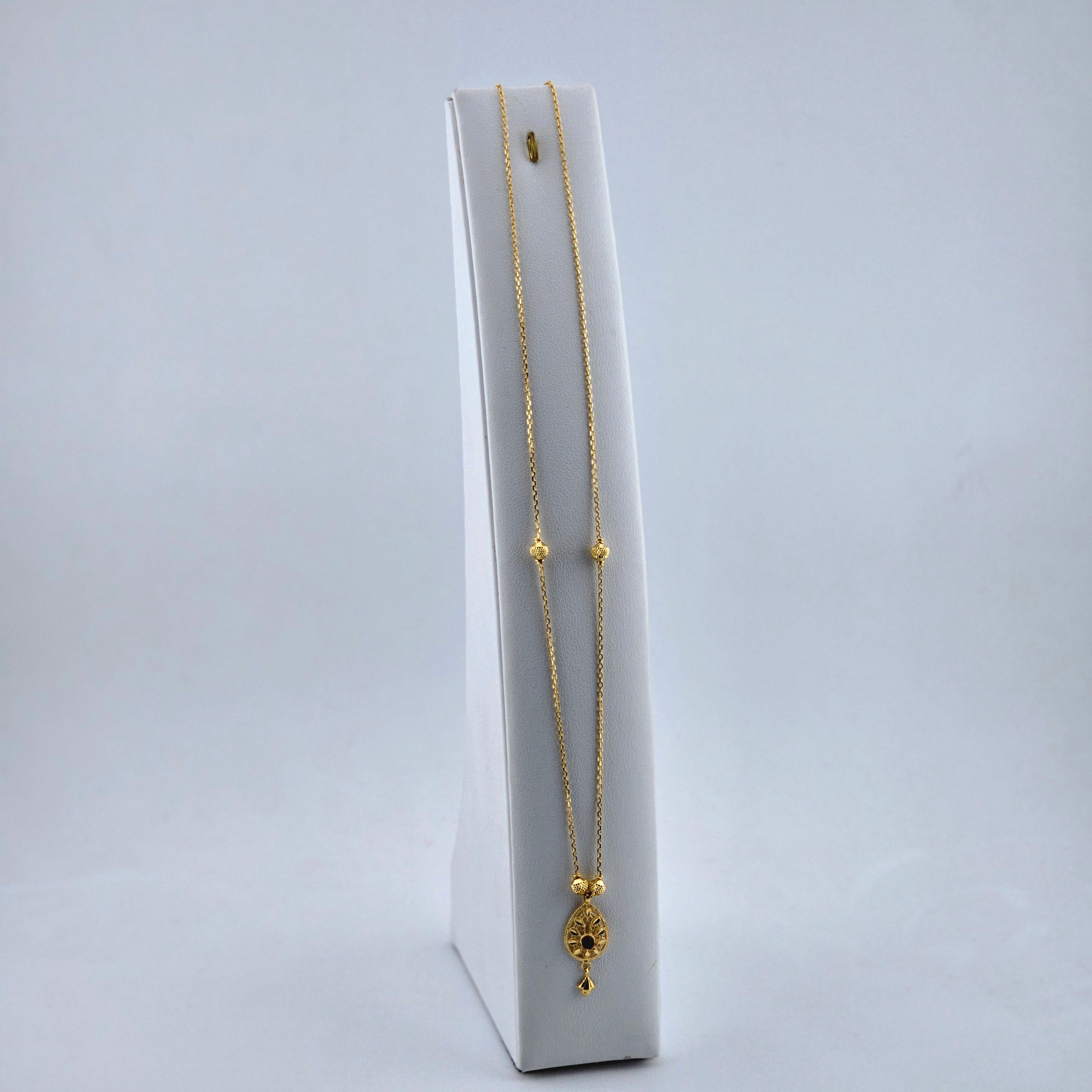 21 Karat Gold Heritage Drop Design Necklace – 3.29g
