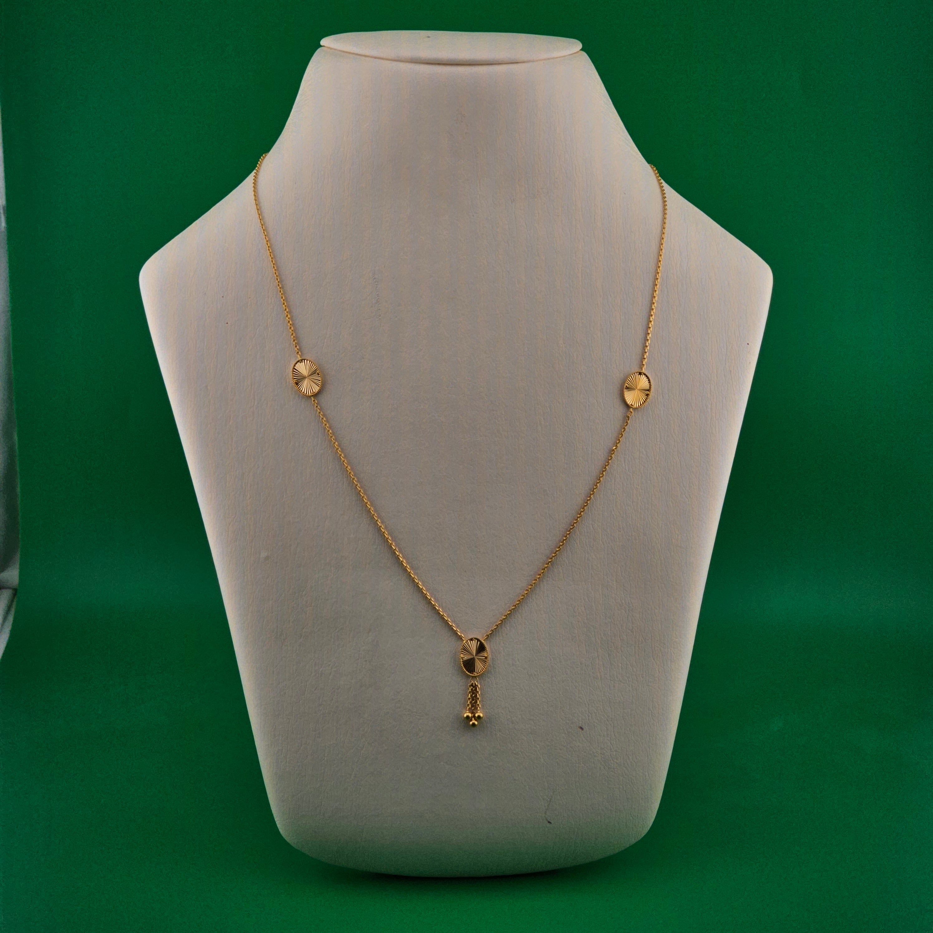 21 Karat Gold Classic Disc Drop Necklace – 6.30g