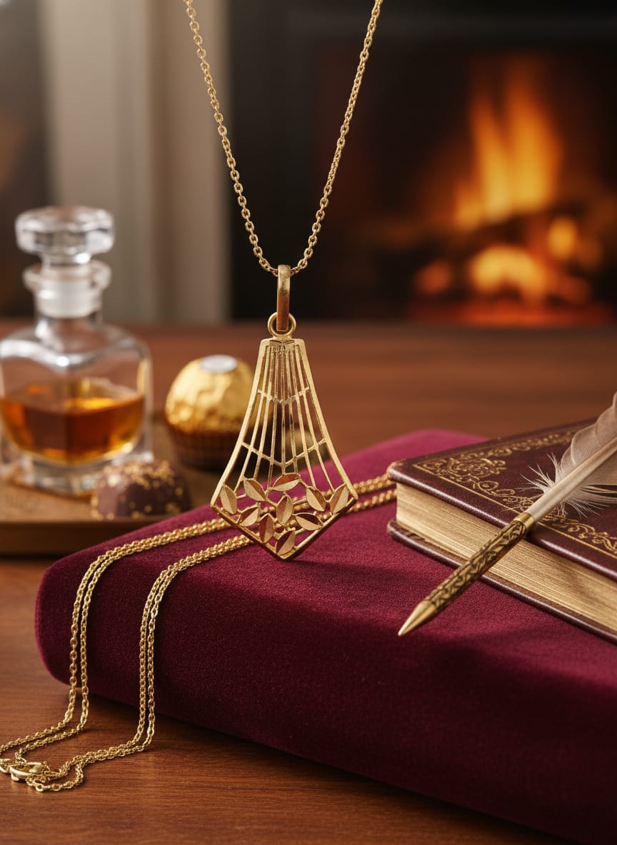 21K Gold Geometric Elegance Pendant – 2.22g