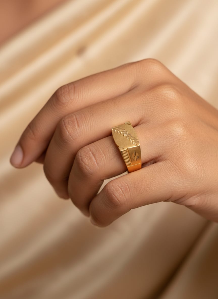 22 Karat Gold Heavy Signet Ring – 8.08g
