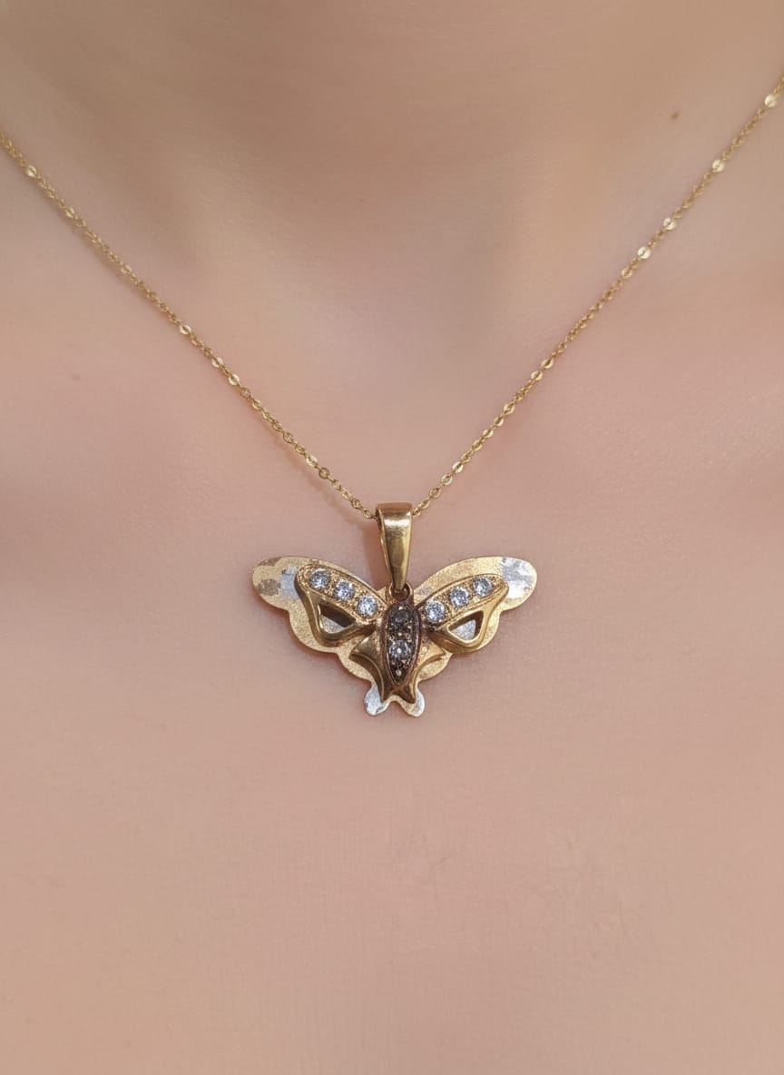 21K Gold Butterfly Spark Pendant – 1.54g