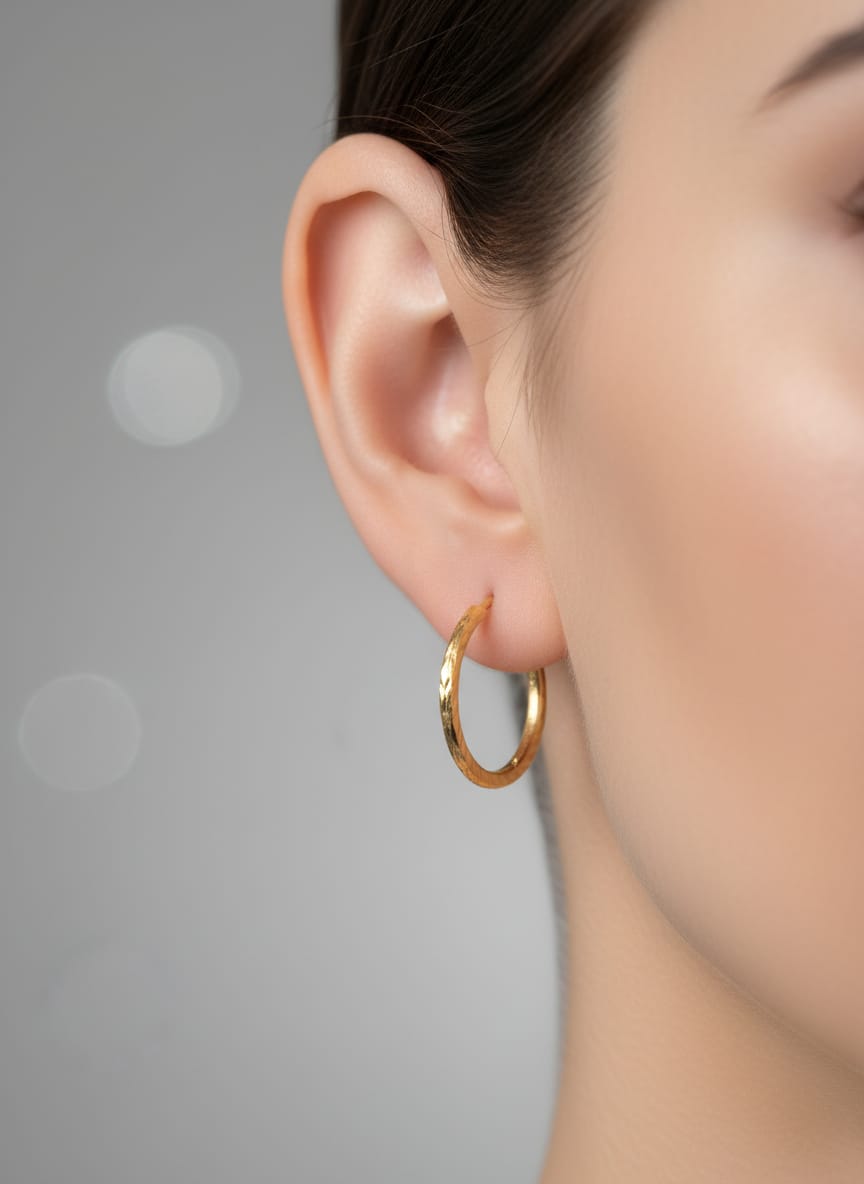 22 Karat Gold Classic Hoop Earrings – 0.68g