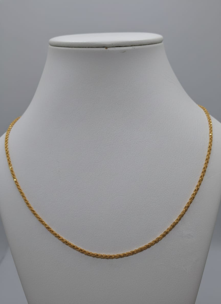22K Gold Elegant Twisted Chain – 6.24g
