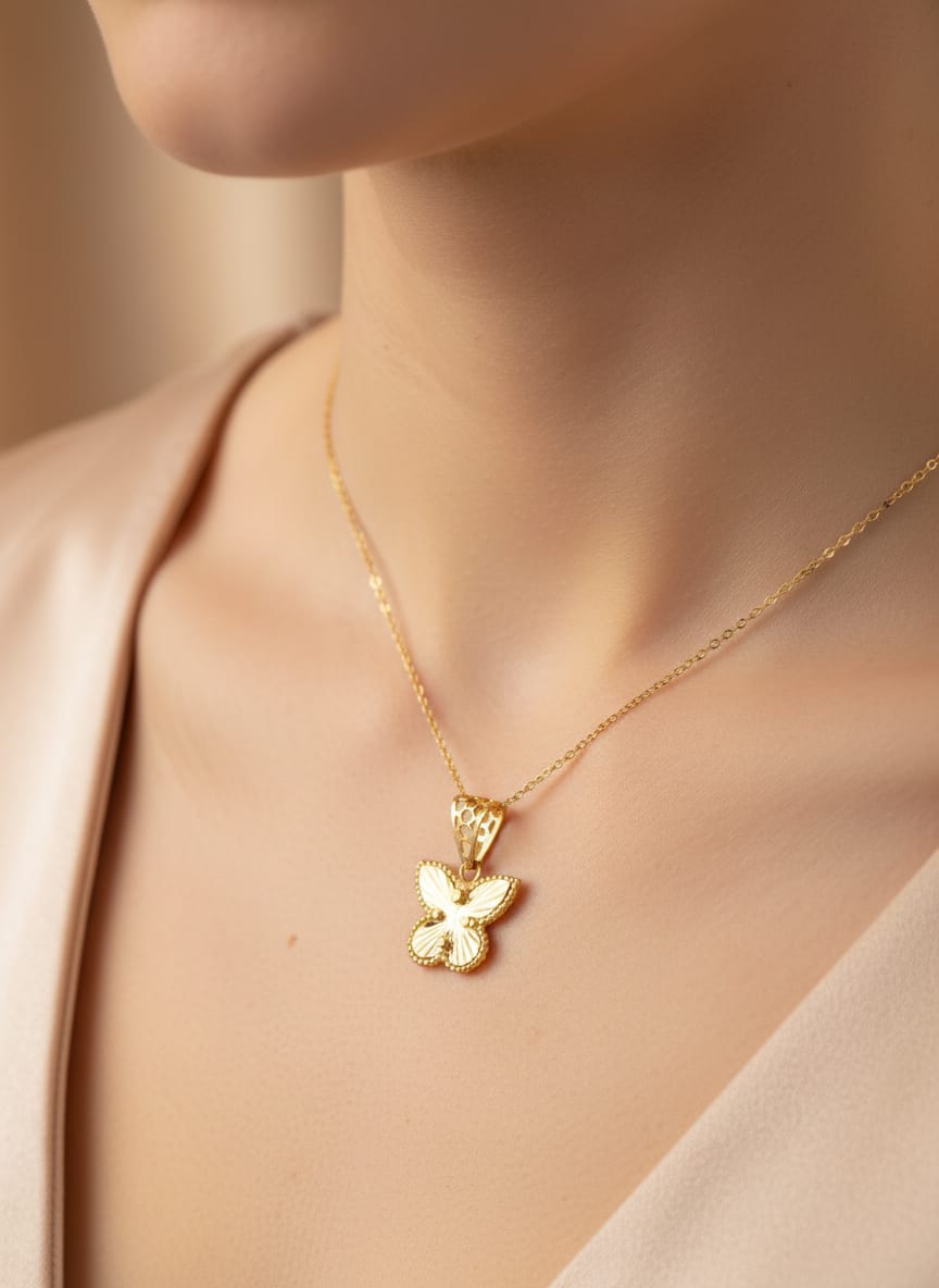 21K Gold Butterfly Pendant – 1.36g