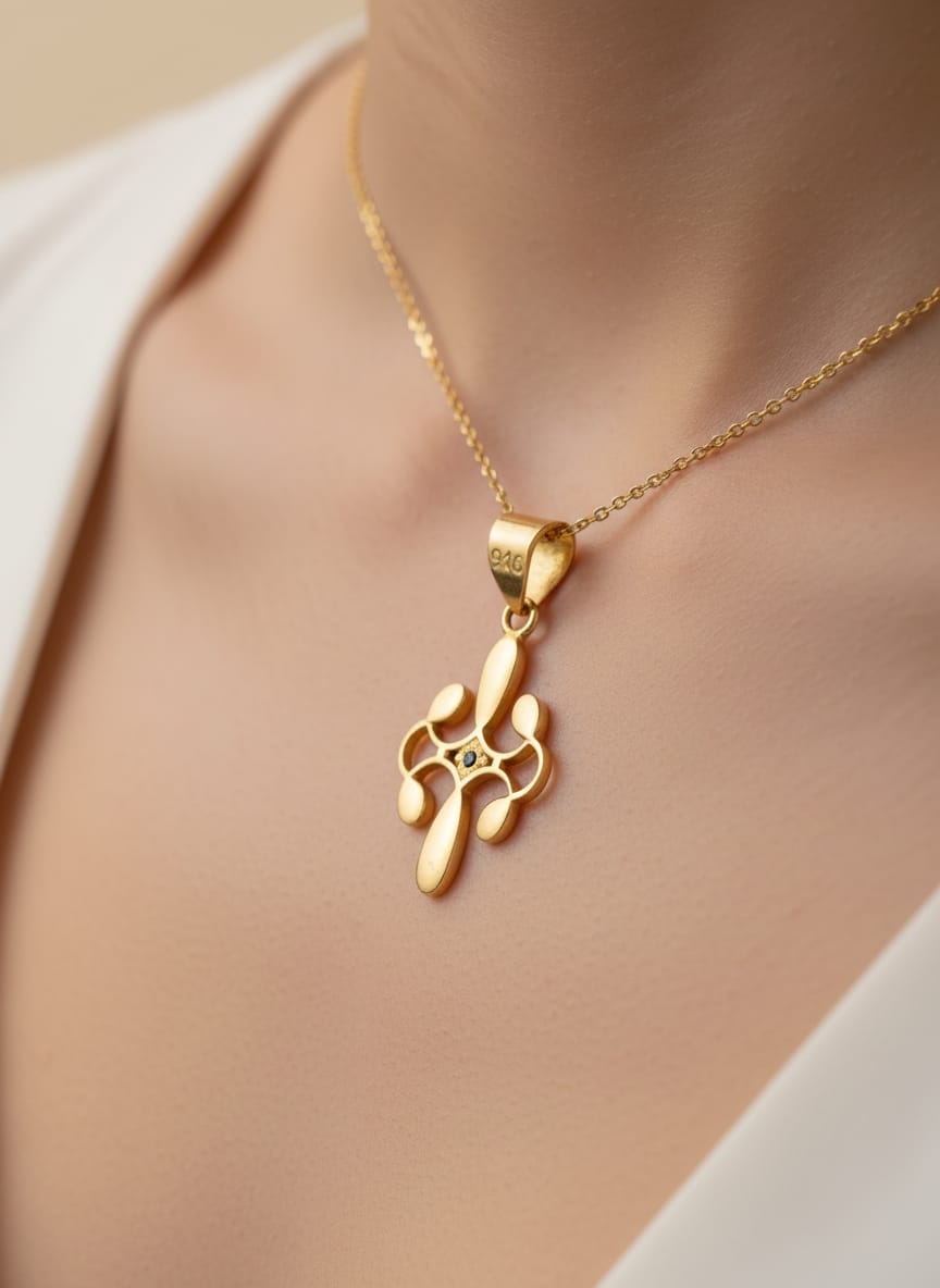 21K Gold Elegant Designer Pendant – 1.87g