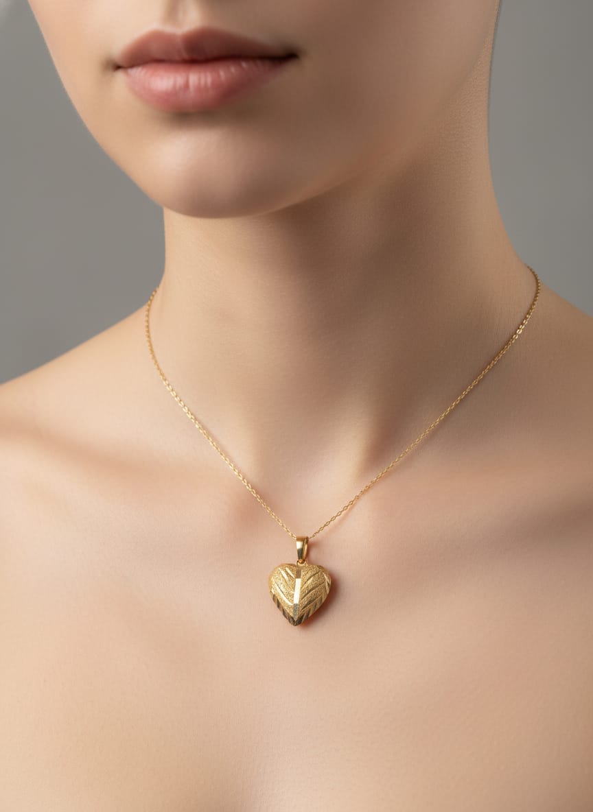 21K Gold Minimal Heart Charm – 1.79g