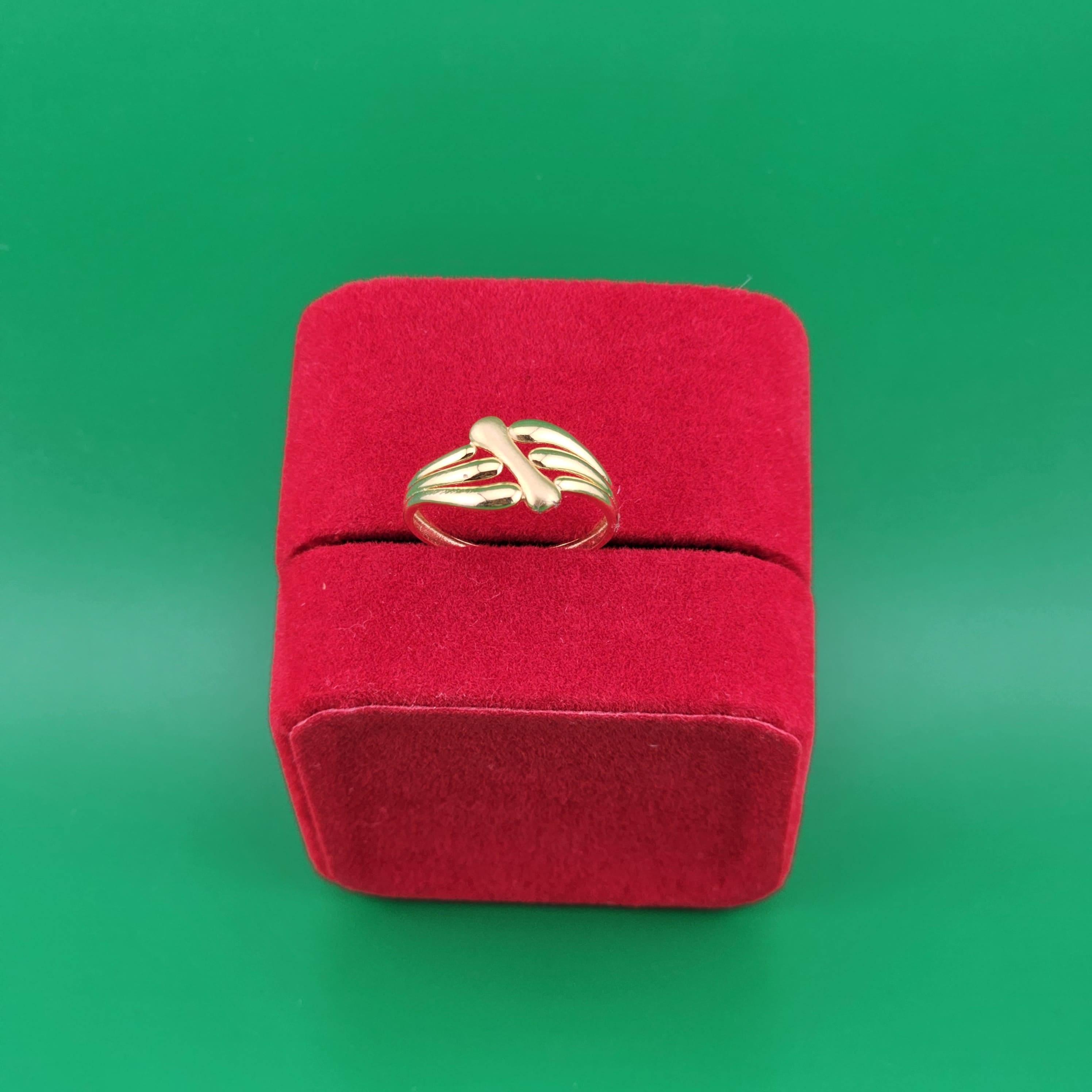 خاتم دوامة عصري من الذهب عيار 21 قيراطًا - مقاس 16، 1.63 جرام