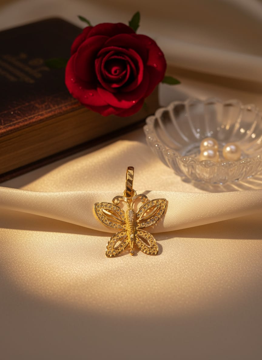 21K Gold Butterfly Grace Pendant – 2.67g