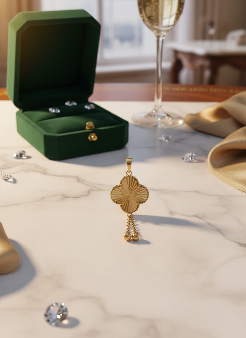 21K Gold Elegant Floral Charm – 1.88g