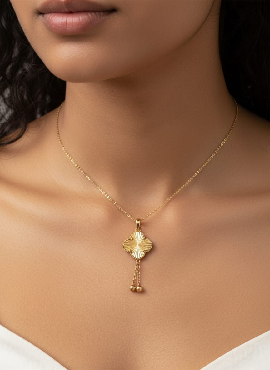 21K Gold Elegant Floral Charm – 1.88g