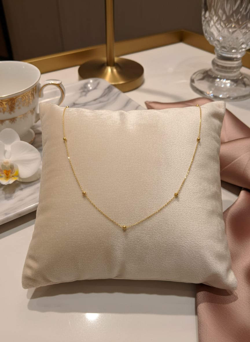 22K Gold Minimal Satellite Necklace – 1.73g