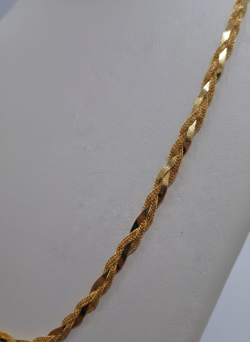 22K Gold Twisted Weave Chain – 11.46g