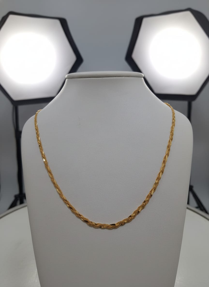 22K Gold Twisted Weave Chain – 11.46g