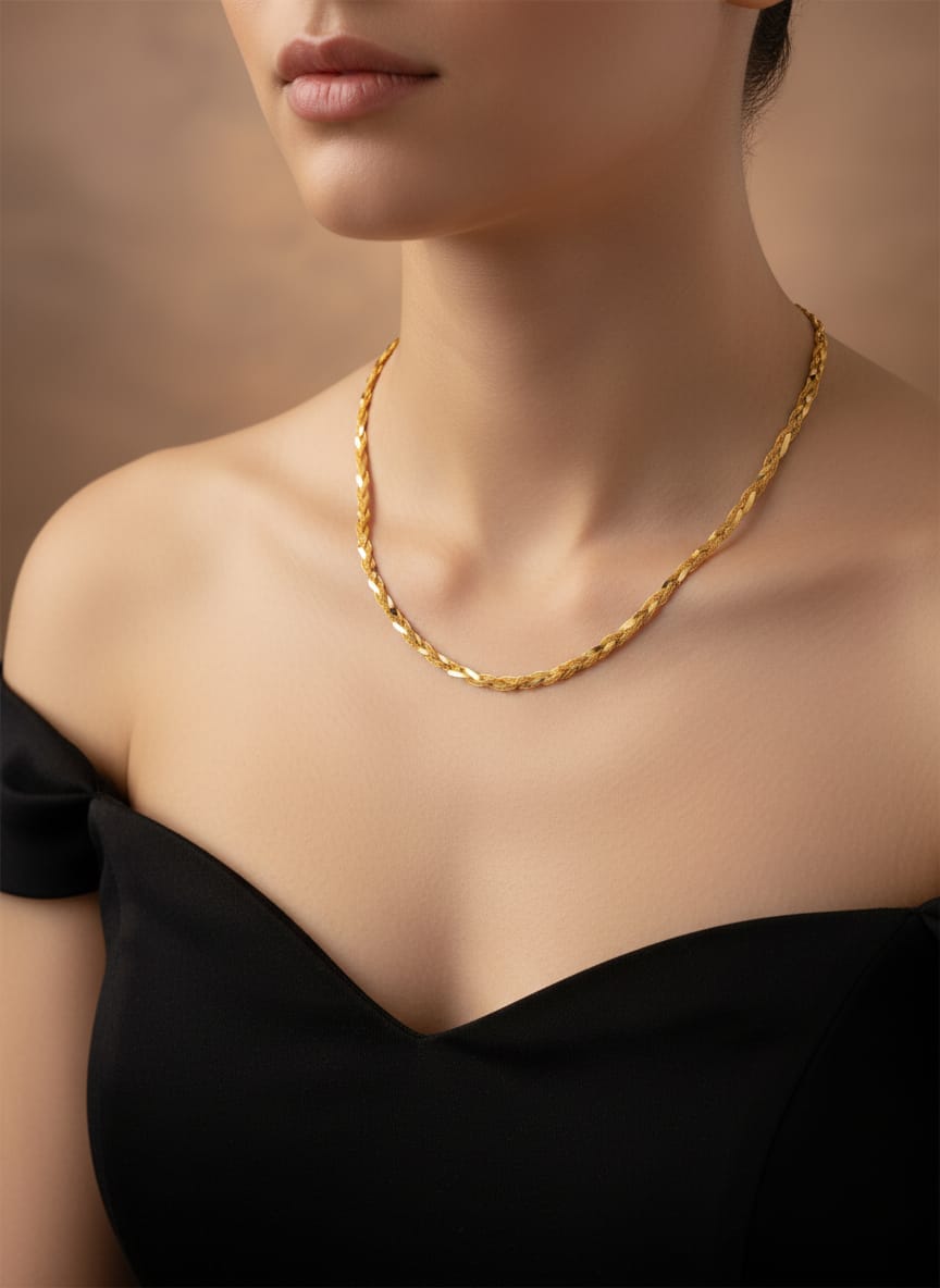 22K Gold Twisted Weave Chain – 11.46g