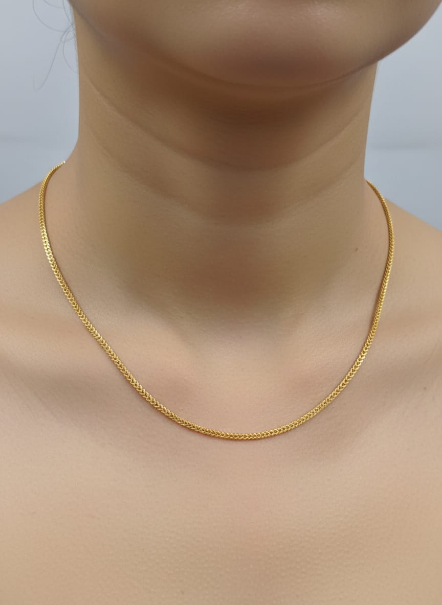 22K Gold Minimal Weave Chain – 6.17g
