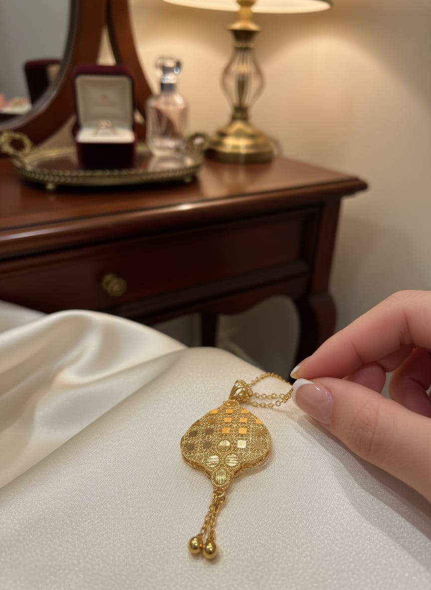 21K Gold Ornamental Drop Pendant – 2.23g