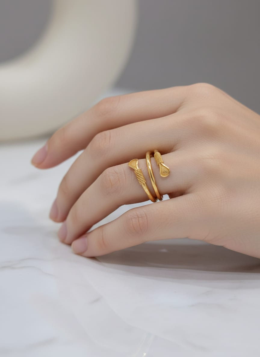 22 Karat Gold Double Band Open Ring – 2.24g