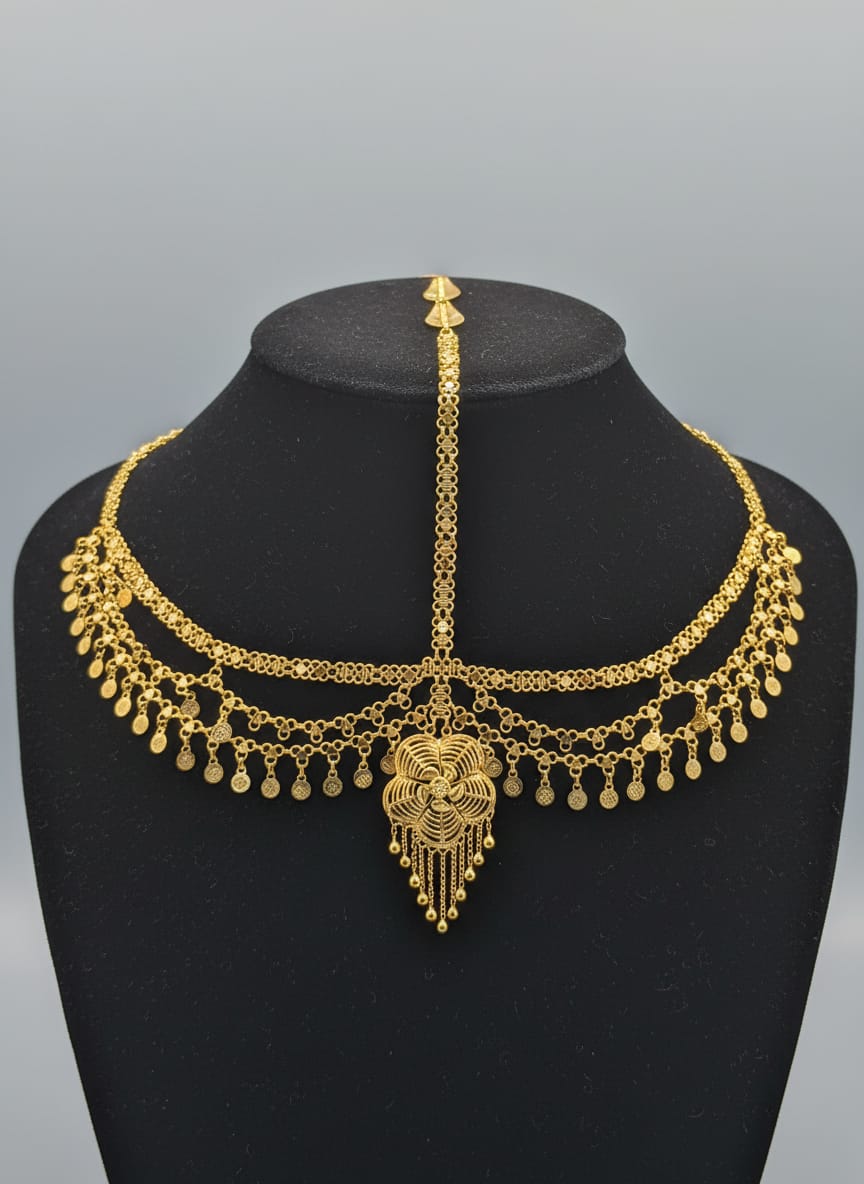 21 Karat Gold Grand Bridal Mufruq Headpiece – 29.51g