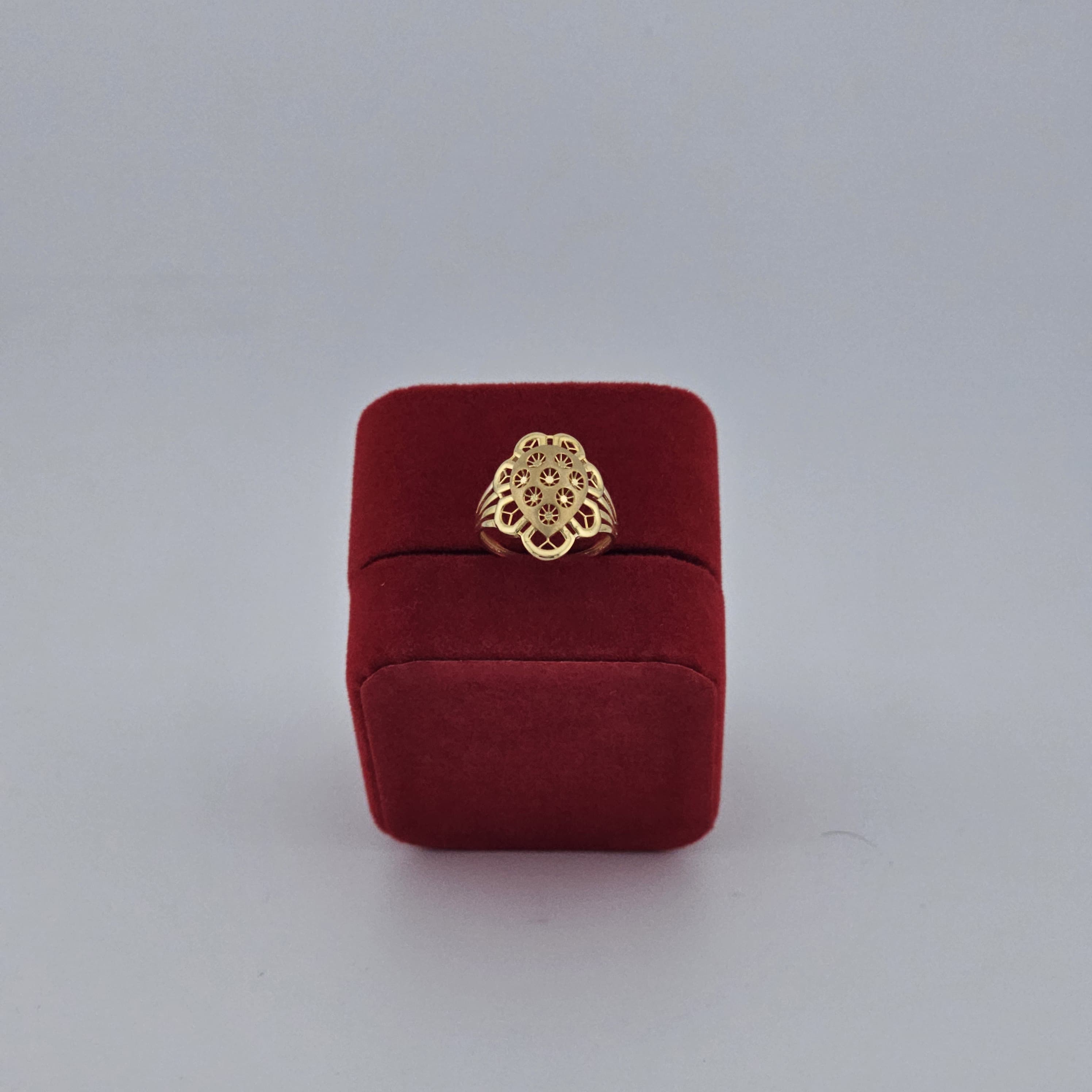 خاتم من الذهب عيار 21 قيراطًا بتصميم دمعة - مقاس 16، 1.92 غرام