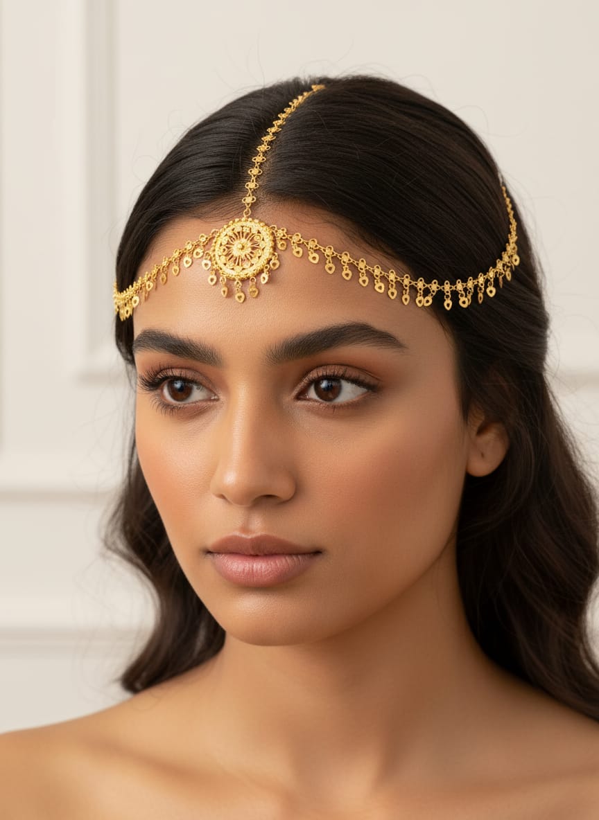 21 Karat Gold Floral Mufruq Headpiece – 15.77g