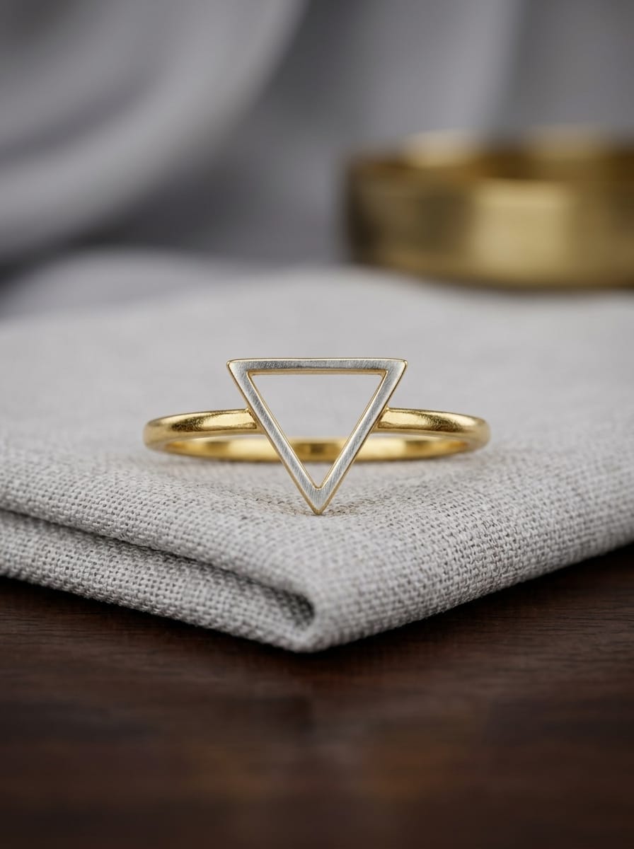 22 Karat Gold Triangle Frame Ring – 3.17g